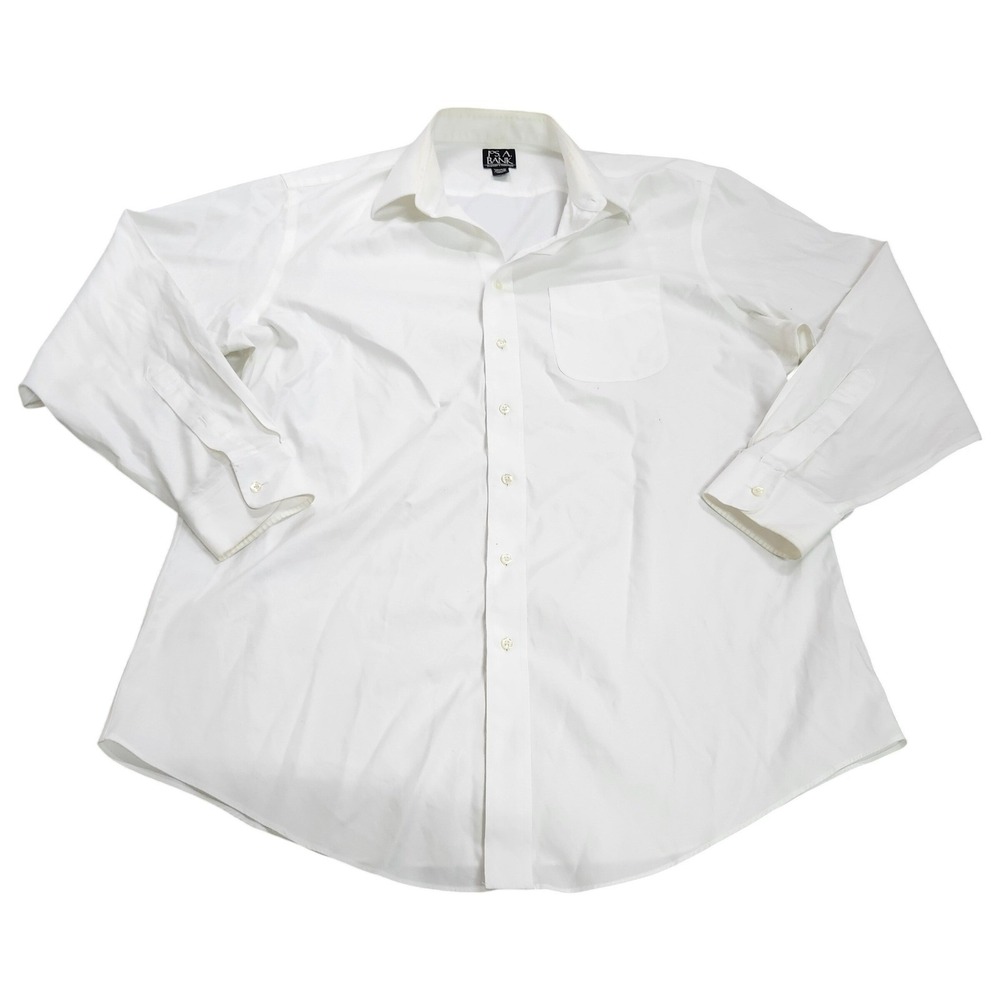 Jos. A. Bank Button-Down Mens 17.5-35 Traveler's Collection White Tailored EUC